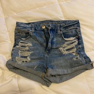 ripped AE jean shorts